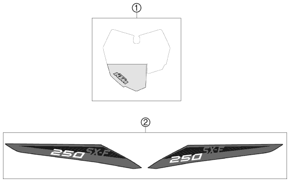 Sprängskiss: Decal – KTM 250 SX-F 2013