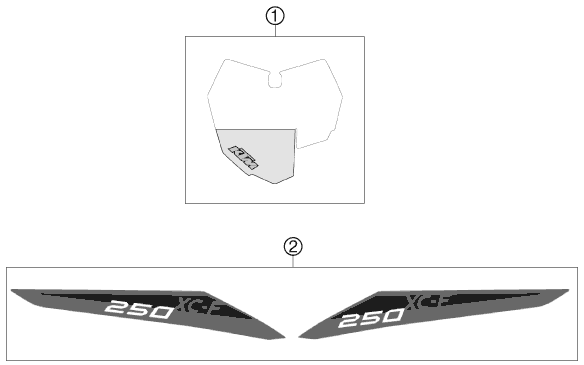 Sprängskiss: Decal – KTM 250 XC-F 2013