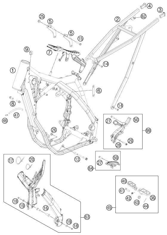 Sprängskiss: Frame – KTM 250 SX-F 2013