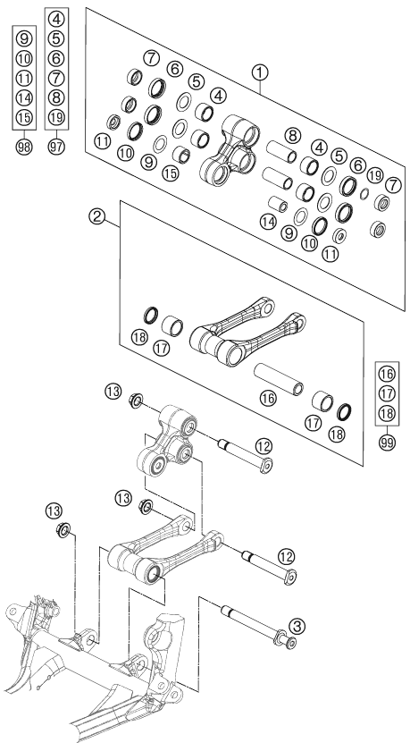 Sprängskiss: Pro Lever Linking – KTM 150 SX 2013
