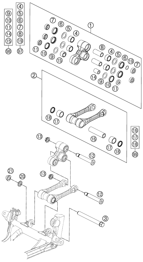 Sprängskiss: Pro Lever Linking – KTM 350 XC-F 2014