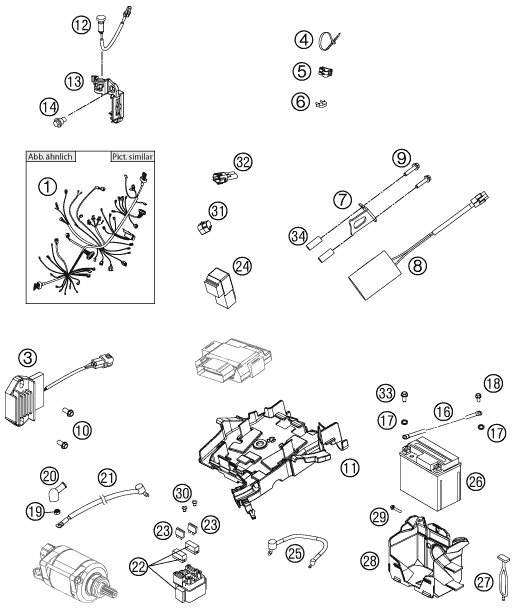 Sprängskiss: Wiring Harness – KTM 450 SX-F 2013