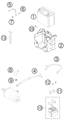 Sprängskiss: Battery – KTM 350 XC-F 2014