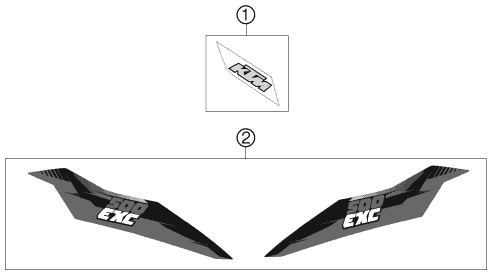 Sprängskiss: Decal – KTM 500 EXC 2013