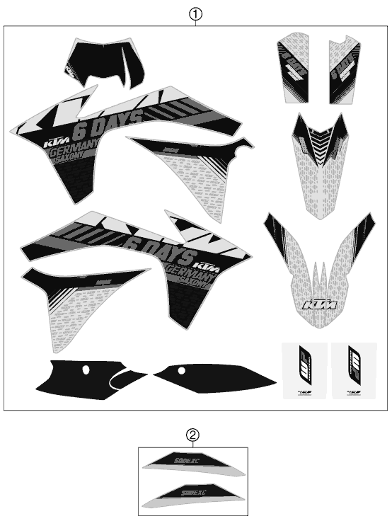 Sprängskiss: Decal – KTM 500 EXC SIX DAYS 2013