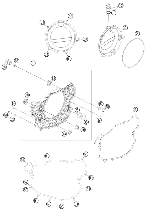Sprängskiss: Clutch Cover – KTM 450 SX-F FACT.REPL. 2012