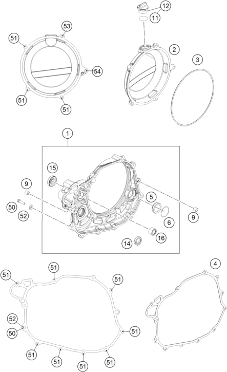 Sprängskiss: Clutch Cover – KTM 450 SX-F 2014