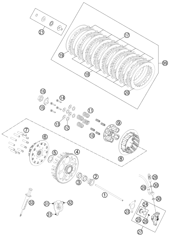 Sprängskiss: Clutch – KTM 450 SMR 2013