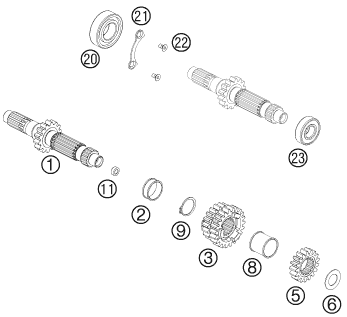 Sprängskiss: Transmission I - Main Shaft – KTM 450 SX-F 2014