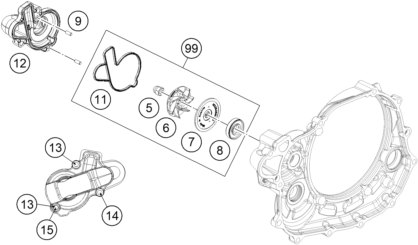 Sprängskiss: Water Pump – KTM 450 SX-F 2014