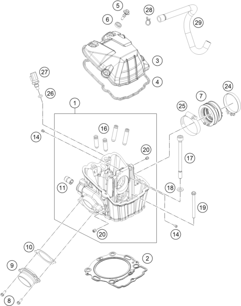 Sprängskiss: Cylinder Head – KTM 450 SX-F 2014