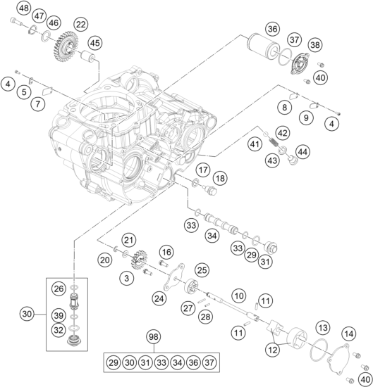 Sprängskiss: Lubricating System – KTM 450 SX-F 2014