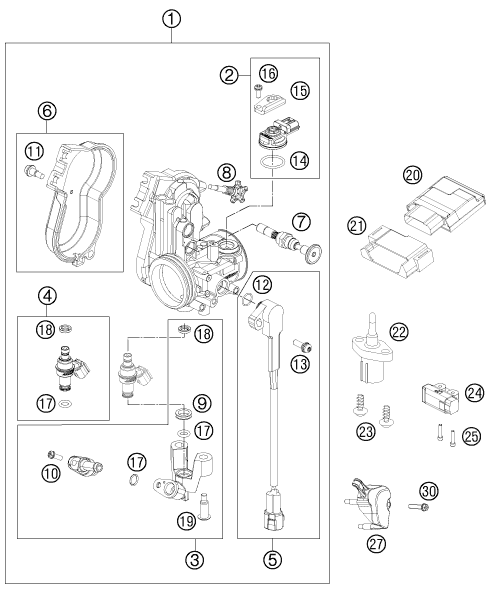 Sprängskiss: Throttle Body – KTM 350 XC-F 2014