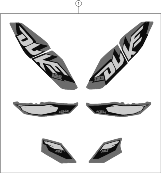 Sprängskiss: Decal – KTM 125 DUKE ORANGE ABS 2015