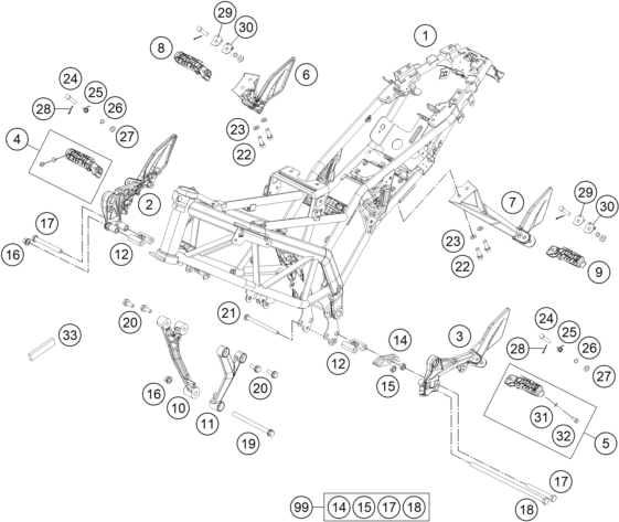 Sprängskiss: Frame – KTM 390 DUKE WHITE ABS 2013