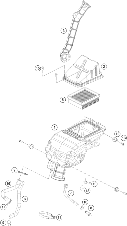 Sprängskiss: Air Filter – KTM 390 DUKE BL. ABS B.D. 16