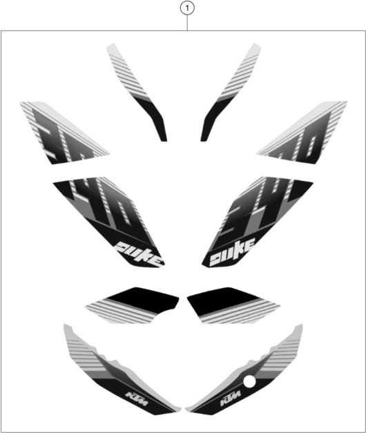Sprängskiss: Decal – KTM 390 DUKE WHITE ABS 2013