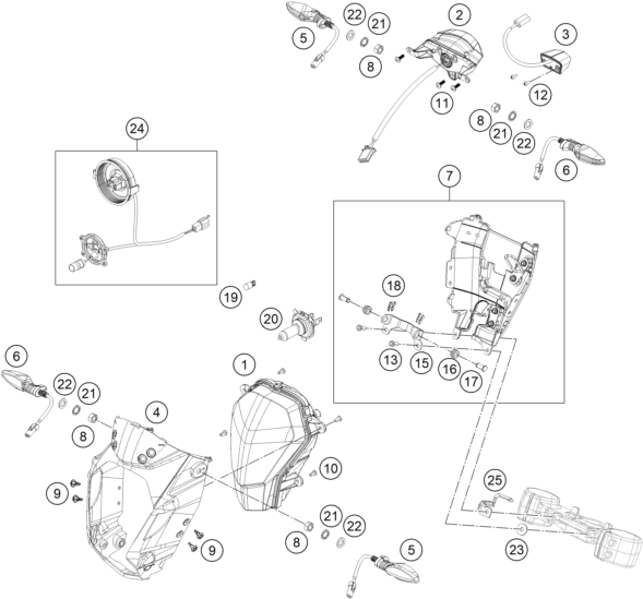 Sprängskiss: Lighting System – KTM 125 DUKE ORANGE ABS 2015