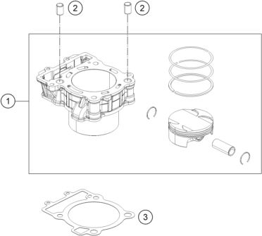 Sprängskiss: Cylinder – KTM 250 Duke, white 2019