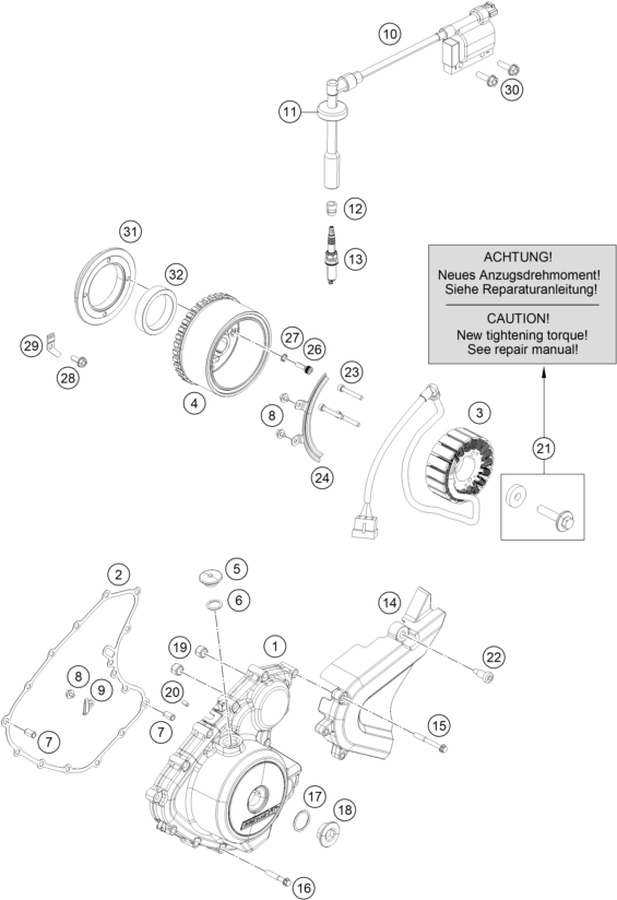 Sprängskiss: Ignition System – KTM 390 DUKE BL. ABS B.D. 15