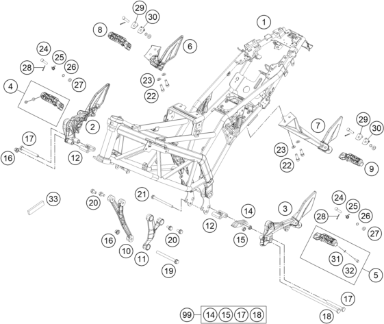 Sprängskiss: Frame – KTM 200 DUKE ORANGE ABS 2013