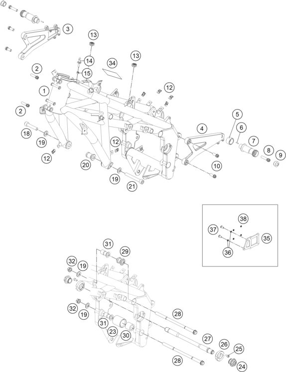 Sprängskiss: Frame – KTM RC 250 R 2013