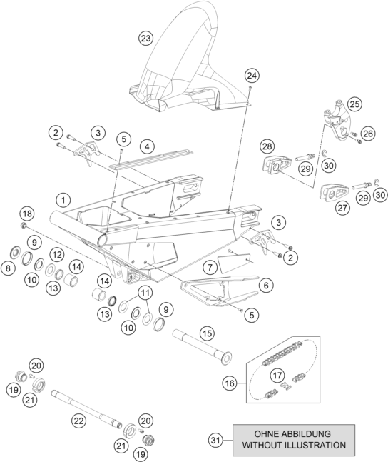 Sprängskiss: Swing Arm – KTM RC 250 R 2013