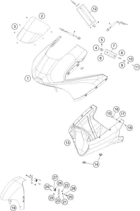 Sprängskiss: Mask, Fenders – KTM RC 250 R 2013