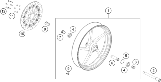 Sprängskiss: Front Wheel – KTM RC 250 R 2013