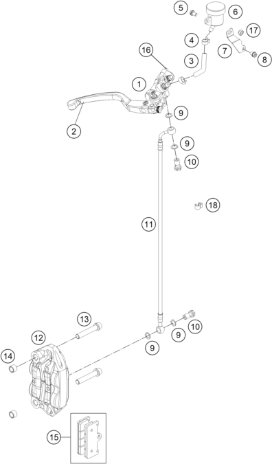 Sprängskiss: Front Brake Caliper – KTM RC 250 R 2013