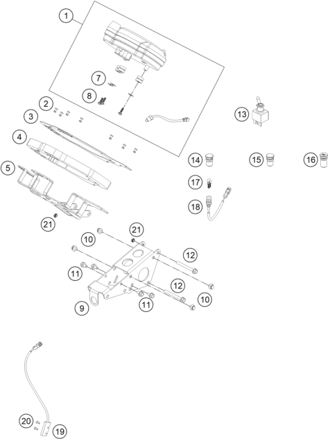 Sprängskiss: Instruments / Lock System – KTM RC 250 R 2013