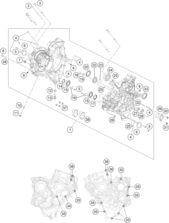 Sprängskiss: Engine Case – KTM RC 250 R 2013