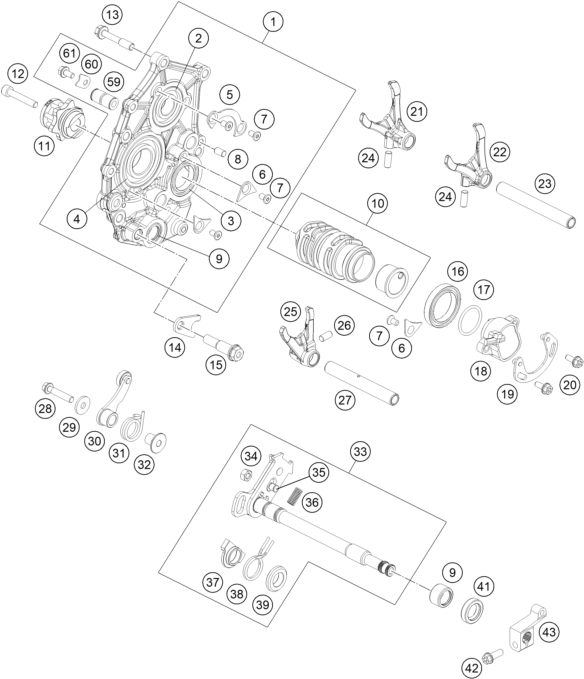 Sprängskiss: Shifting Mechanism – KTM RC 250 R 2013