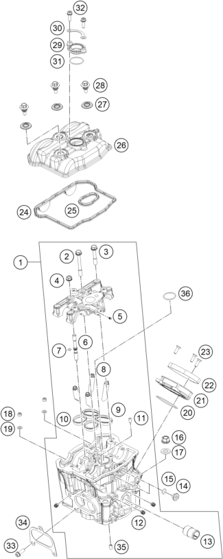 Sprängskiss: Cylinder Head – KTM RC 250 R 2013