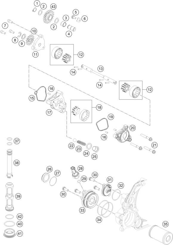 Sprängskiss: Lubricating System – KTM RC 250 R 2013