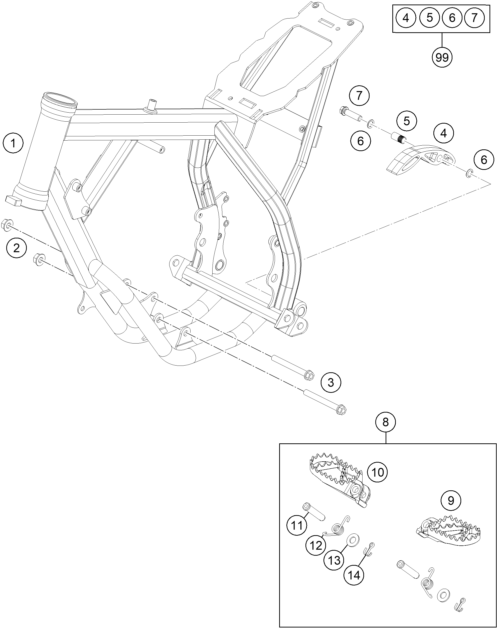 Sprängskiss: Frame – KTM 50 SX 2014