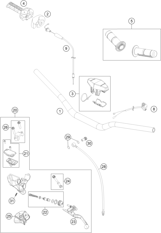 Sprängskiss: Handlebar, Controls – KTM 85 SX 17/14 2014