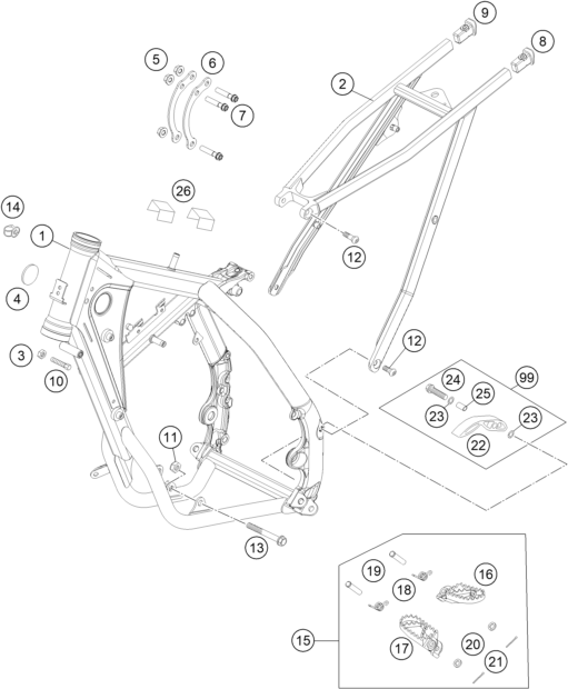 Sprängskiss: Frame – KTM 85 SX 17/14 2014