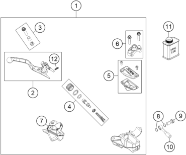 Sprängskiss: Front Brake Control – KTM 85 SX 19/16 2020