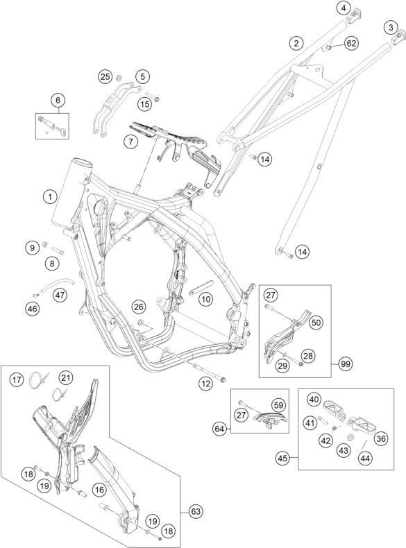 Sprängskiss: Frame – KTM 200 EXC 2014