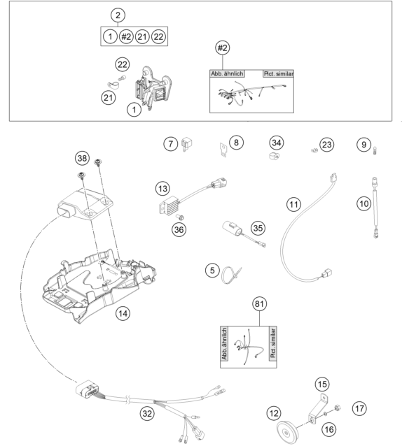 Sprängskiss: Wiring Harness – KTM 125 EXC SIX-DAYS 2014