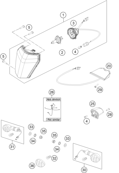 Sprängskiss: Lighting System – KTM 250 EXC SIX-DAYS 2014