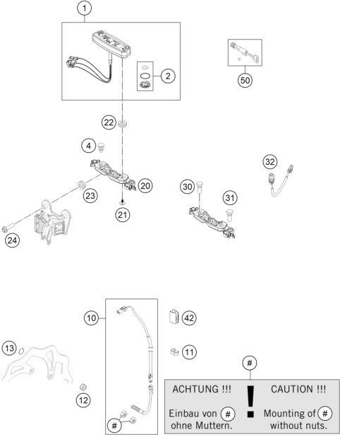 Sprängskiss: Instruments / Lock System – KTM 250 EXC SIX-DAYS 2014