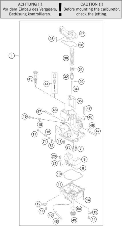 Sprängskiss: Carburetor – KTM 250 EXC 2015