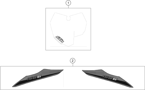 Sprängskiss: Decal – KTM 150 SX 2014