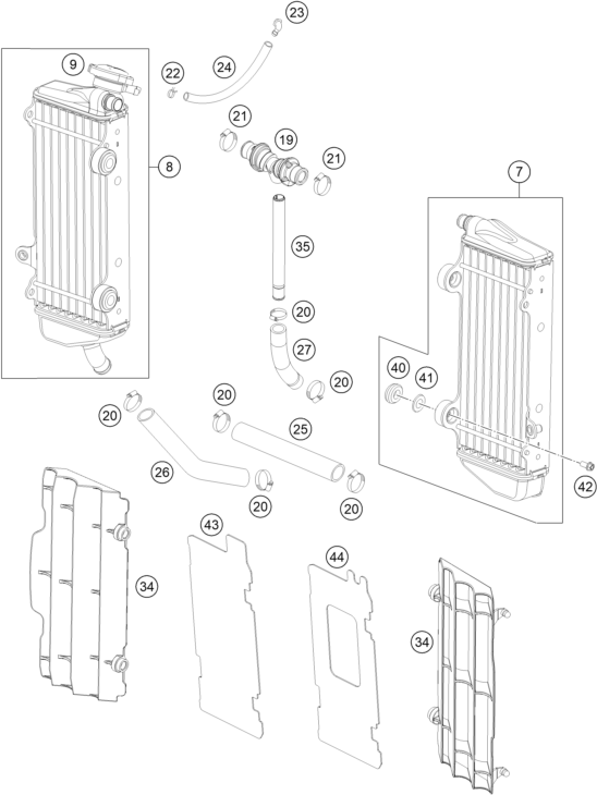Sprängskiss: Cooling System – KTM 150 XC 2014