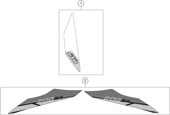 Sprängskiss: Decal – KTM 200 XC-W 2014