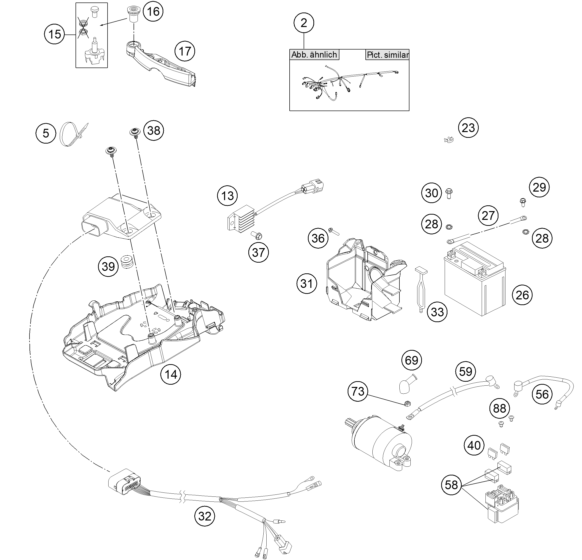 Sprängskiss: Wiring Harness – KTM 200 XC-W 2014