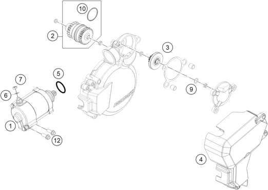 Sprängskiss: Electric Starter – KTM 200 EXC 2014