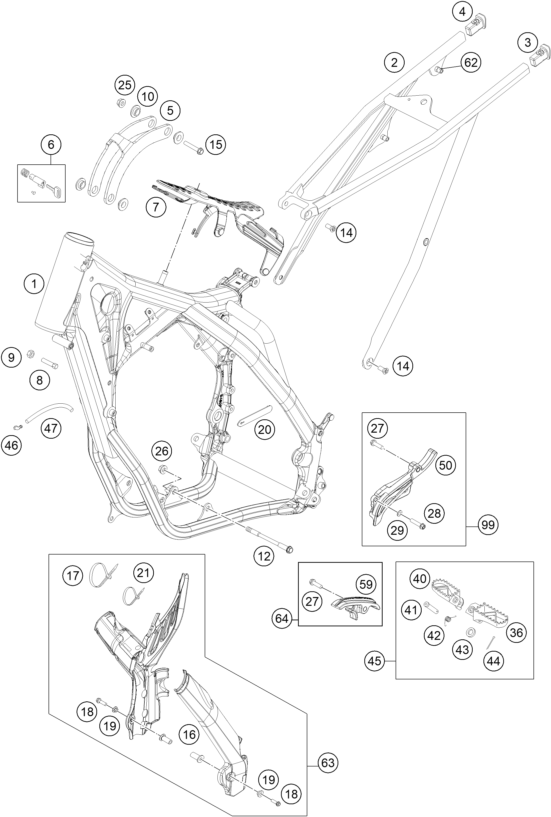Sprängskiss: Frame – KTM 250 EXC SIX-DAYS 2014